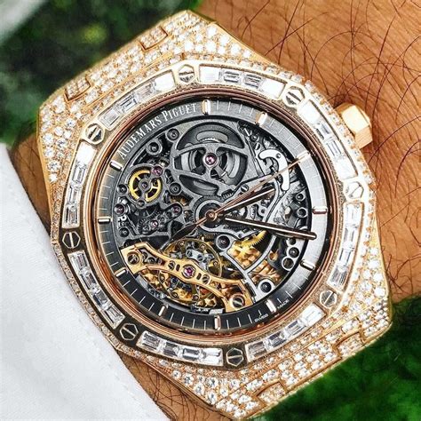 audemars piguet skeleton bust down|Audemars Piguet iced out skeleton.